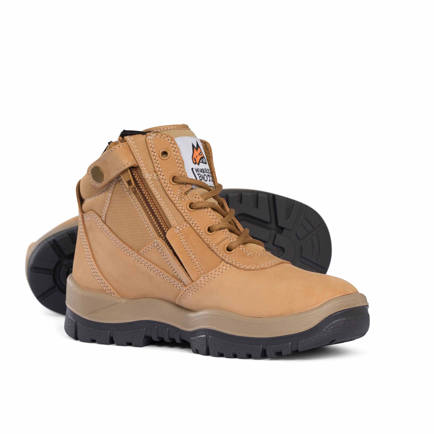 Mongrel Lace Up Zip Sider Safety Work Boot