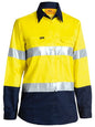 Bisley Women's Long Sleeved HiVis Vented Shirt with Tape