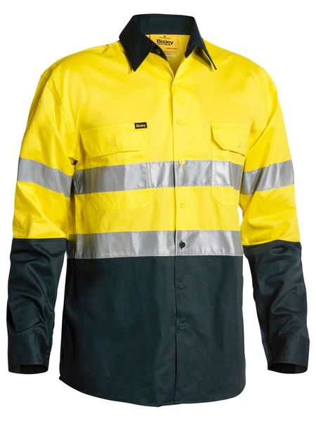 Bisley HiVis Vented Long Sleeved Shirt with Tape