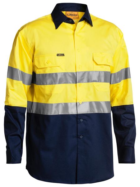 Bisley HiVis Vented Long Sleeved Shirt with Tape