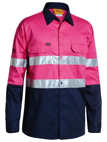 Bisley HiVis Vented Long Sleeved Shirt with Tape