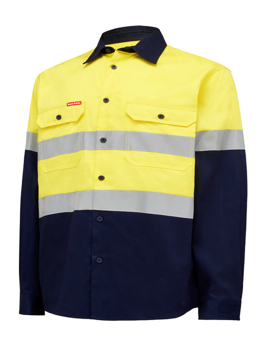 Hard Yakka Long Sleeved HiVis Shirt with Tape