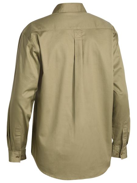 Bisley Closed Front Long Sleeved Cotton Drill Shirt