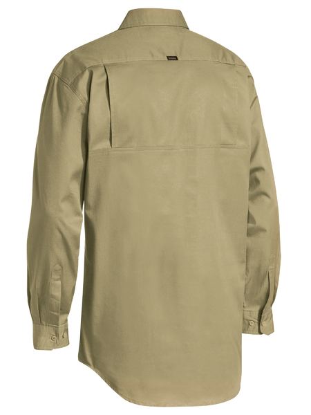 Bisley Closed Front Vented Long Sleeved Cotton Drill Shirt